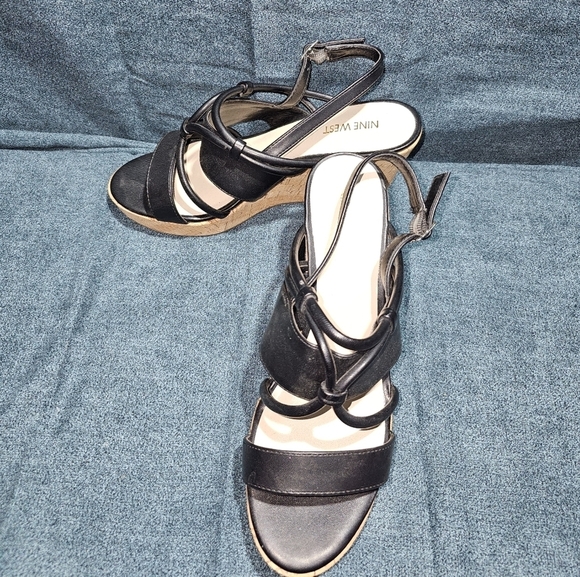 NINE WEST wedge heeled sandals 9.5 - Picture 1 of 5